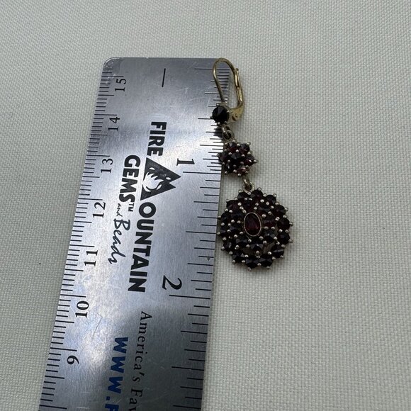 Stunning VTG Sterling Silver Garnet & Agate Set Necklace Earrings Ring Circa 50s - Picture 16 of 16